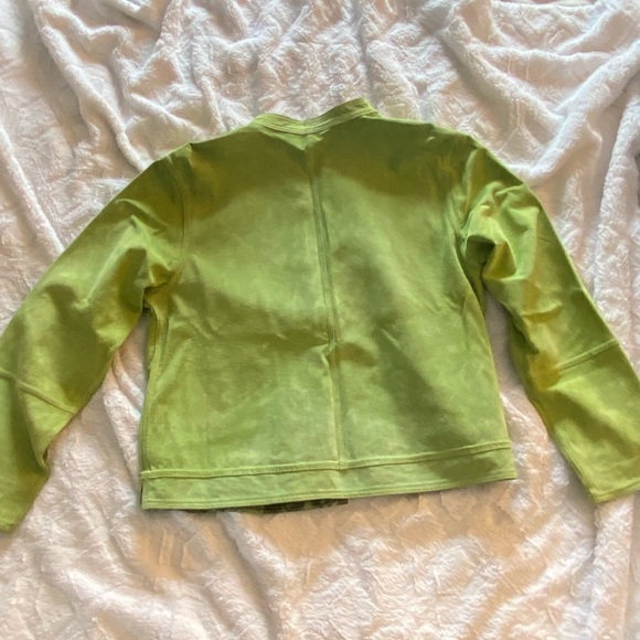 Vintage Lime Green Suede Button Up Jacket - Picture 7 of 7